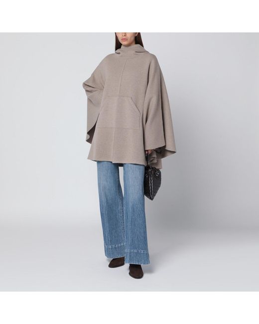 Bottega Veneta Natural Cashmere-Blend Hooded Cape