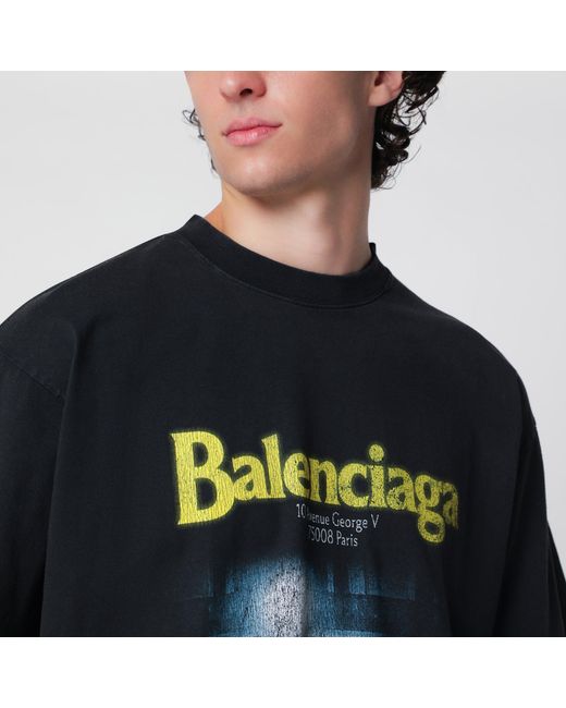 Balenciaga Black The Address Regular-Fit T-Shirt for men