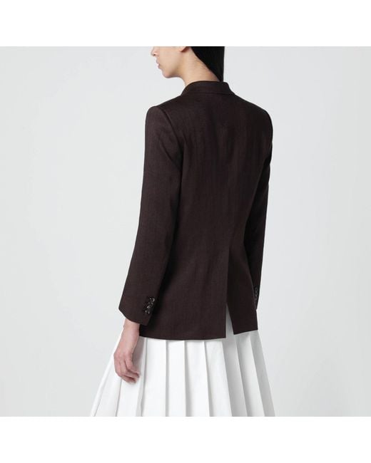 Tagliatore Black Linenblend Doublebreasted Jacket