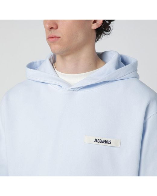 Jacquemus Blue Sweatshirt With Gros-Grain Logo for men