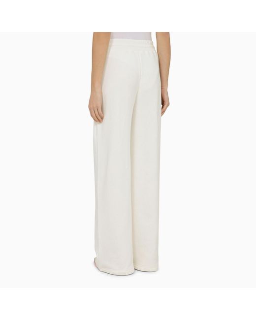 Gucci White Cotton Trousers With Logo