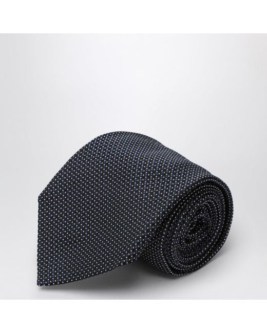 Destin Blue Polka Dot Silk Tie for men