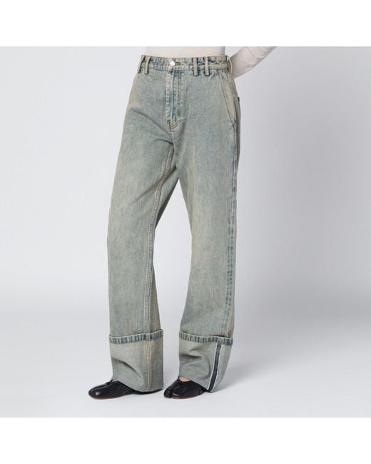 Entire studios Gray Wide Leg Jeans With Washed Effect