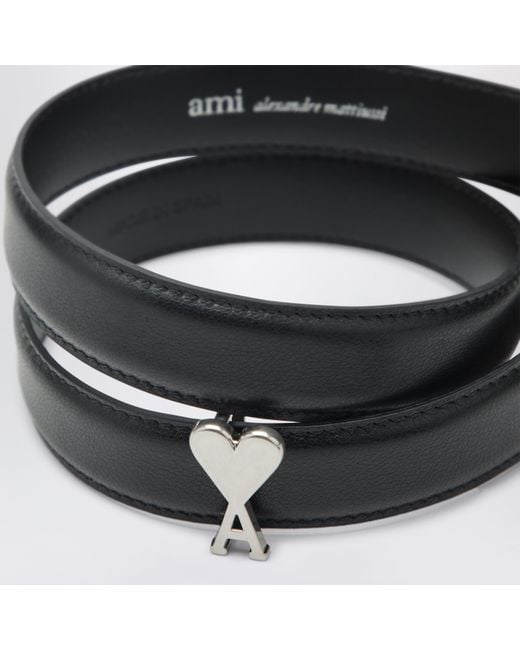 AMI Black Ami De Caur Belt for men