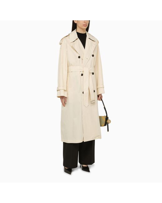 Burberry Natural Long Double-breasted Cotton Trench Coat
