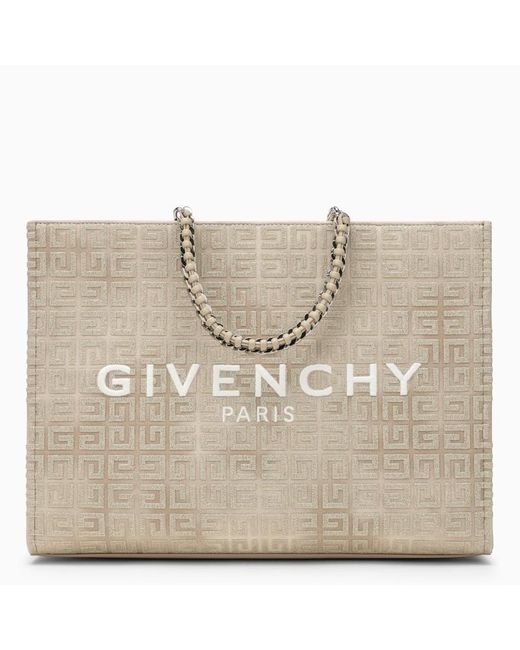 G-tote media dorata in tela con catena di Givenchy in Natural