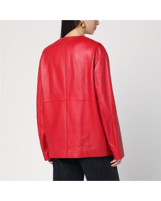 Loulou de Saison Red Atalia Leather Jacket