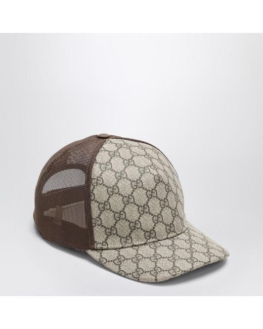 Cappello da baseball in gg supreme beige ed ebano di Gucci in Brown da Uomo