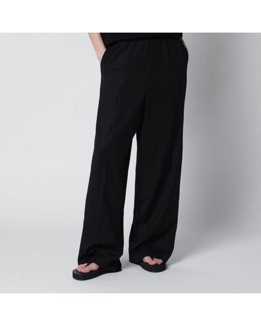 Balenciaga Black Palazzo Trousers With Elastic Waist
