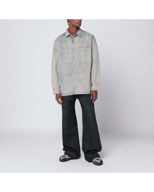 Rick Owens Gray Jumbo Shirt for men