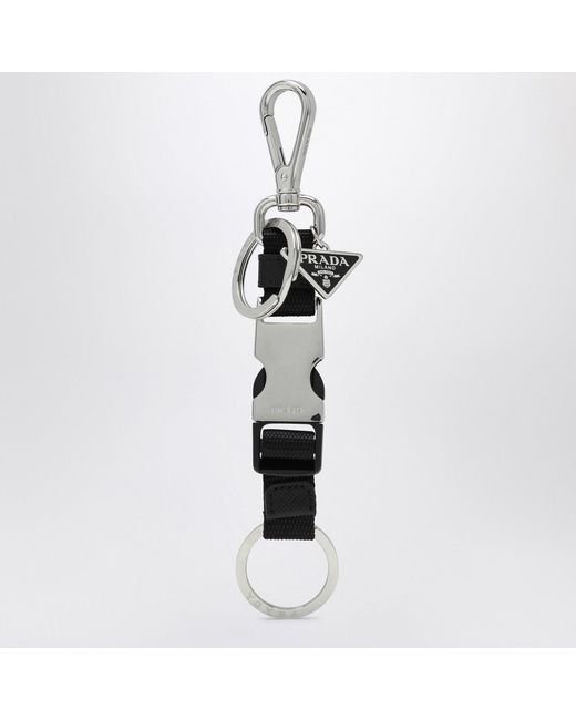 Prada White Keychain With Snap Buckle for men