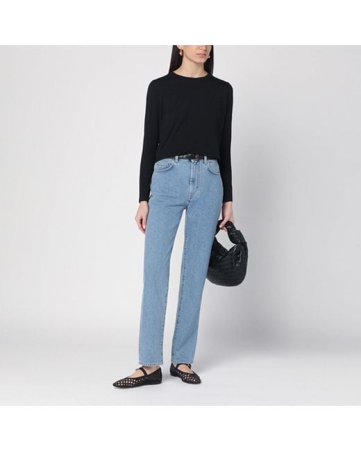 Loulou de Saison Black Cotton Crew-Neck T-Shirt