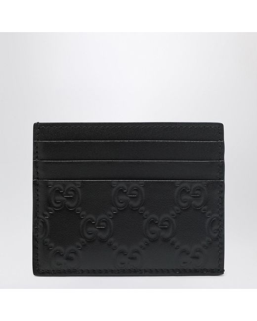 Gucci Black Gg Emblem Card Holder for men