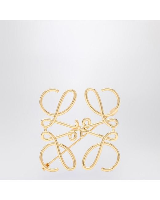 Loewe Metallic Anagramm-Brosche Aus Goldenem Metall