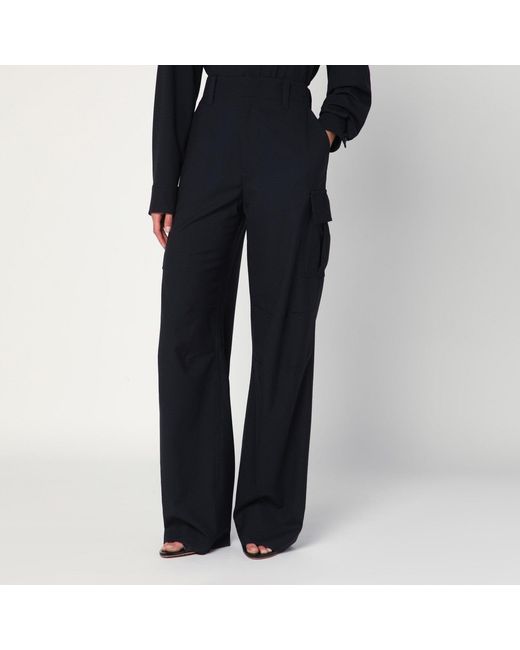 Bottega Veneta Black Midnight Wool Cargo Trousers