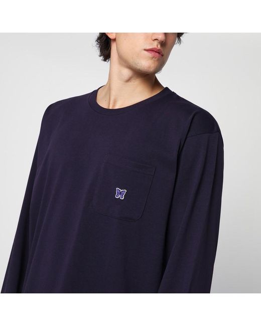 Needles Blue Long Sleeved T-Shirt for men