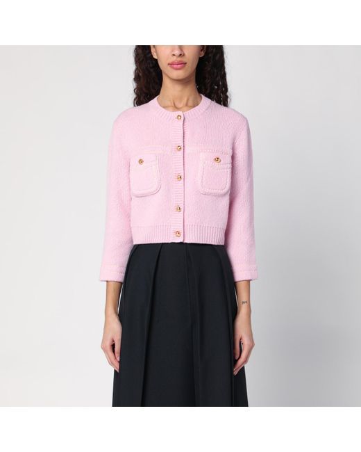 Prada Pink Short Cashmere Cardigan