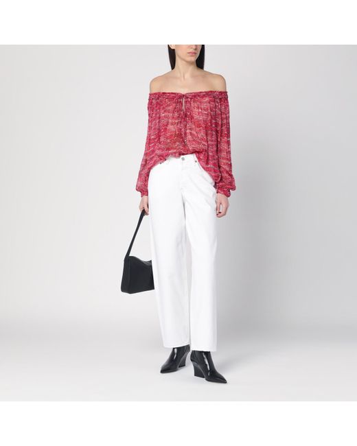 Isabel Marant Red Isabel Marant Ã‰Toile Top Vutti With Print