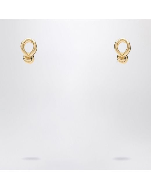 Bottega Veneta White Plated Sterling Knot Earrings