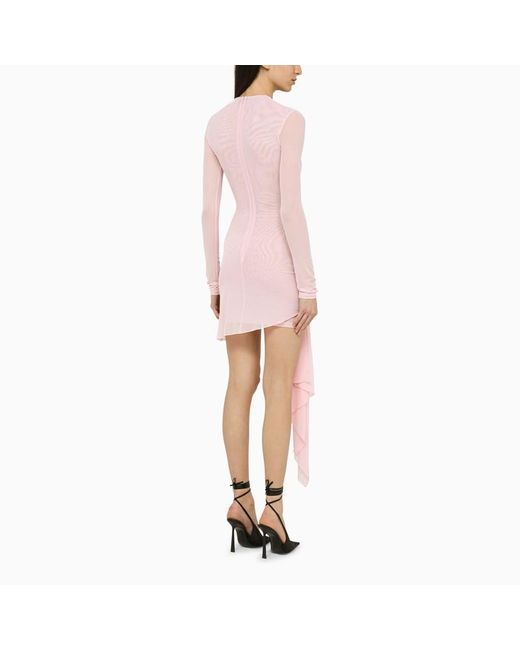 Mini abito in viscosa con drappeggio di David Koma in Pink