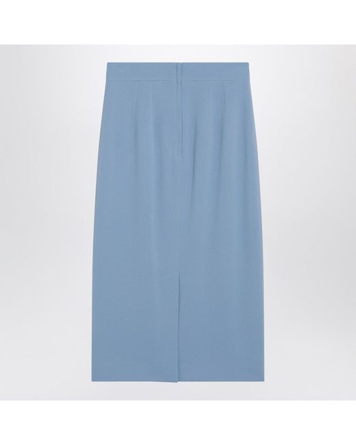 Dolce & Gabbana Blue Light Stretch Cady Skirt
