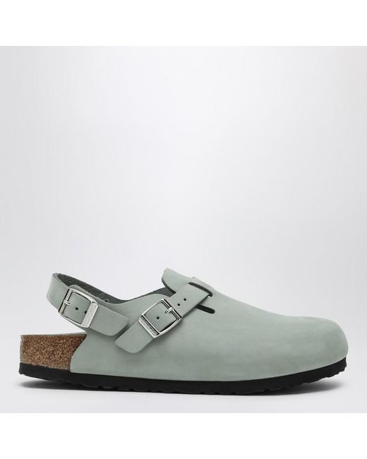 Birkenstock Green Sage Coloured Suede Tokyo Slipper