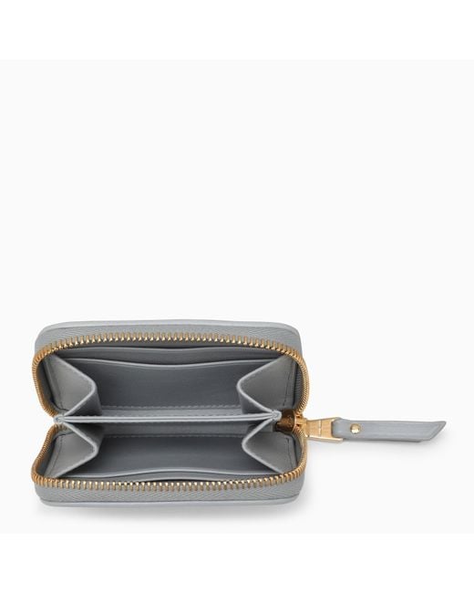 Miu Miu Gray Cornflower Leather Zip-around Wallet