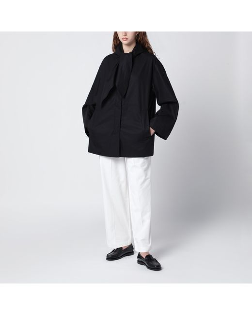 Totême Black Jacket With Organic Cotton Scarf