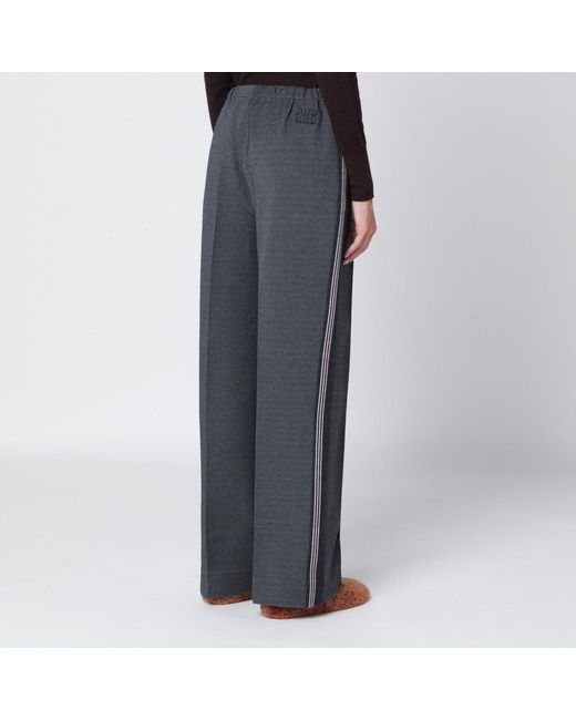 Miu Miu Gray Anthracite Knitted Trousers