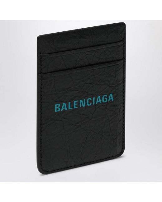 Portacarte verticale con stampa logo di Balenciaga in Black da Uomo