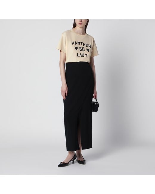 Valentino Black Panther Lady Cotton Jersey T-Shirt