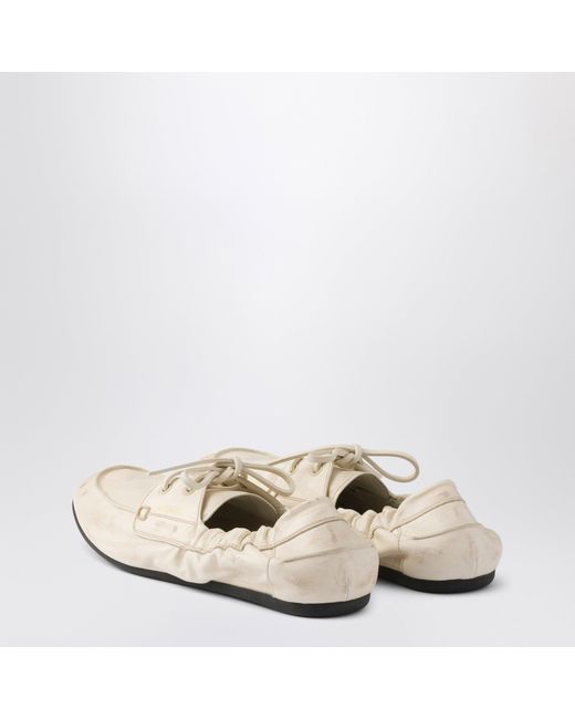 Prada Natural Shuffle Boat Loafers