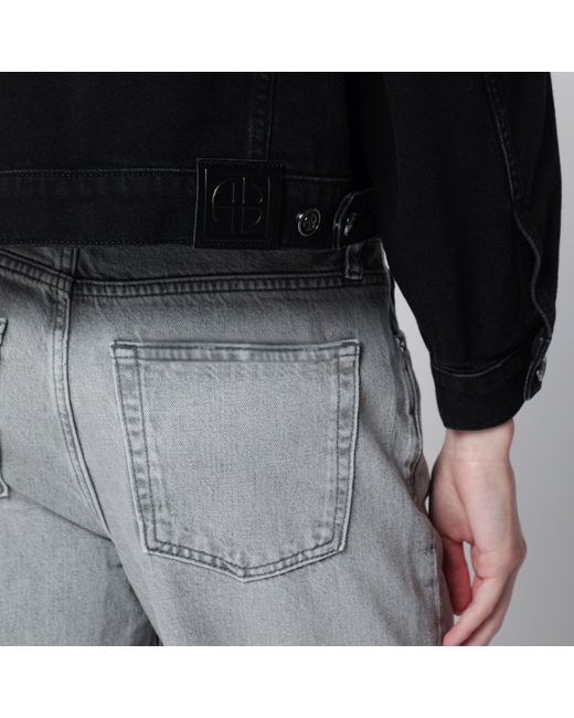 Anine Bing Black Quincy Cropped Denim Jacket
