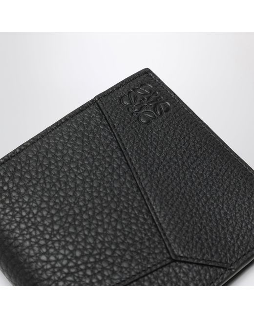 Loewe Black Grained Leather Puzzle Bifold Wallet for men