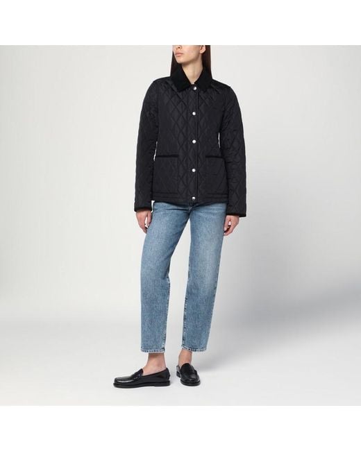 Giacca nera in nylon trapuntato di Burberry in Black