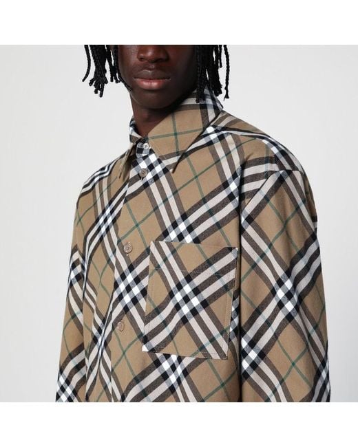Chemise En Coton À Motif Check Burberry pour homme en coloris Black