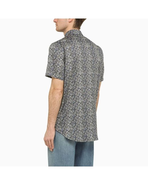 Camicia con stampa in cotone di Etro in Gray da Uomo