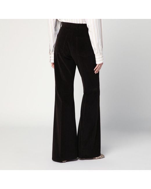 Ferragamo Black Espresso Flared Pants