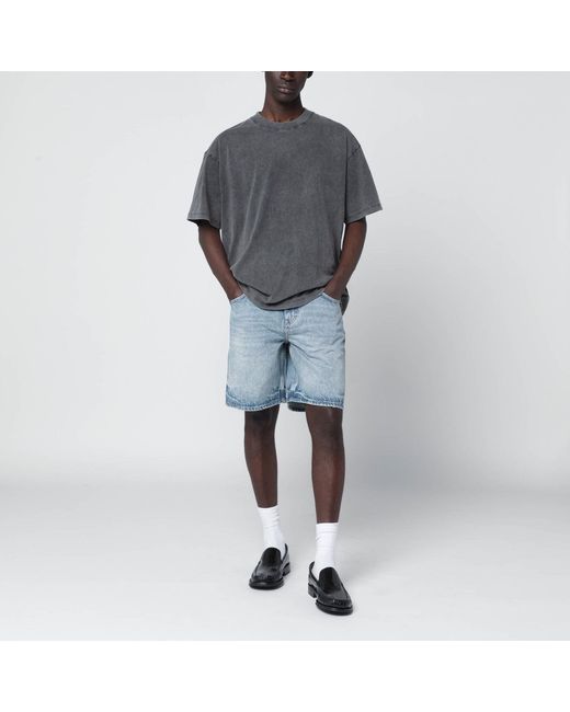 Represent Blue Light Washedeffect Denim Bermuda Shorts for men