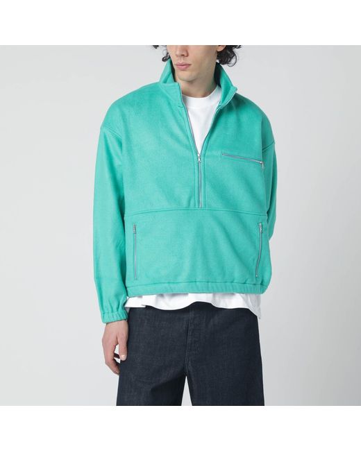 Auralee Green Jade Silk-yarn Fleece for men