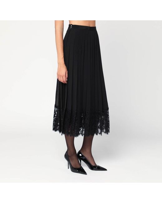 Dolce & Gabbana Black Lace Midi Skirt