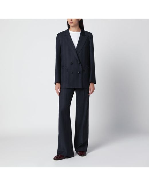 Blazé Milano Blue Double-Breasted Jacket With Prince Of Wales Pattern