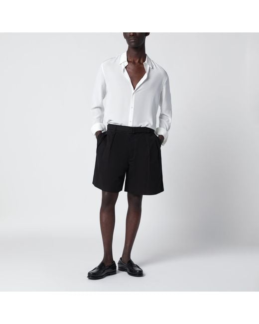 Saint Laurent Black Belted Bermuda Shorts for men