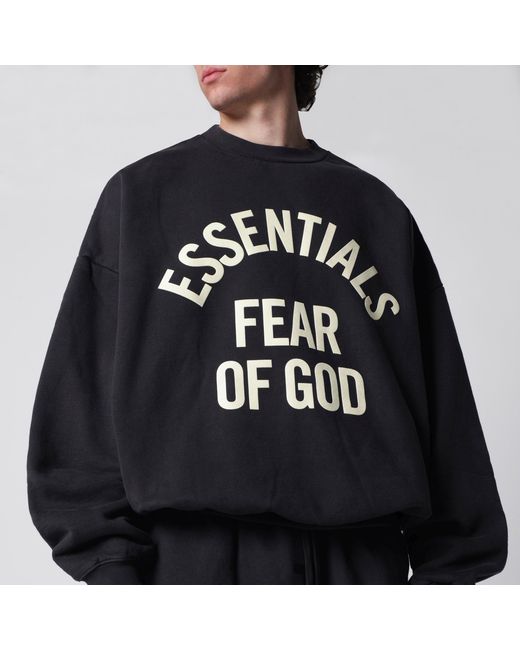 Fear Of God Black Cotton Crewneck Sweatshirt for men