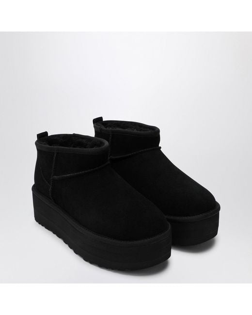Ugg Black Classic Ultra Mini Boot With Platform