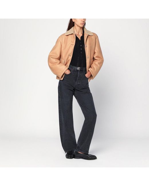 Salvatore Santoro Blue Nude Leather Bomber Jacket