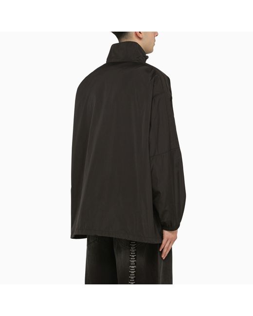 Balenciaga Lightweight Black Nylon Jacket With Logo for men