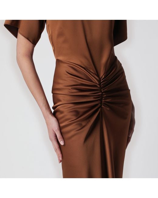 ANDAMANE Brown Long Iris Dress