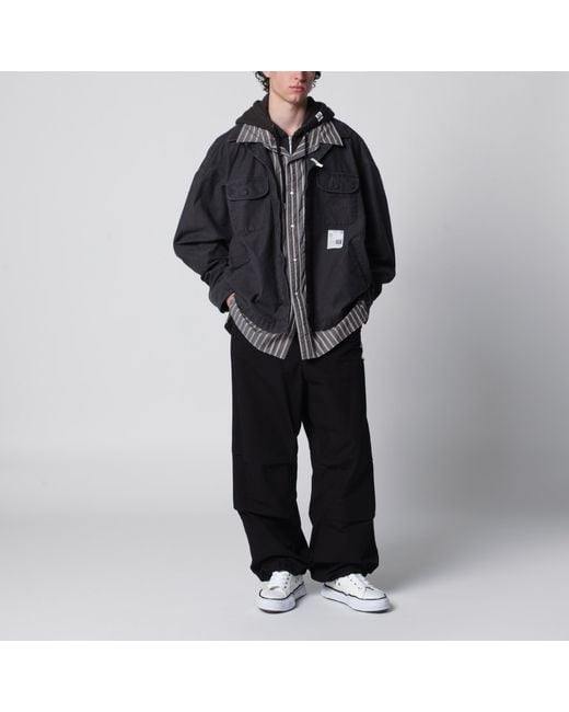 Maison Mihara Yasuhiro Black Cotton Ripstop Parachute Trousers for men
