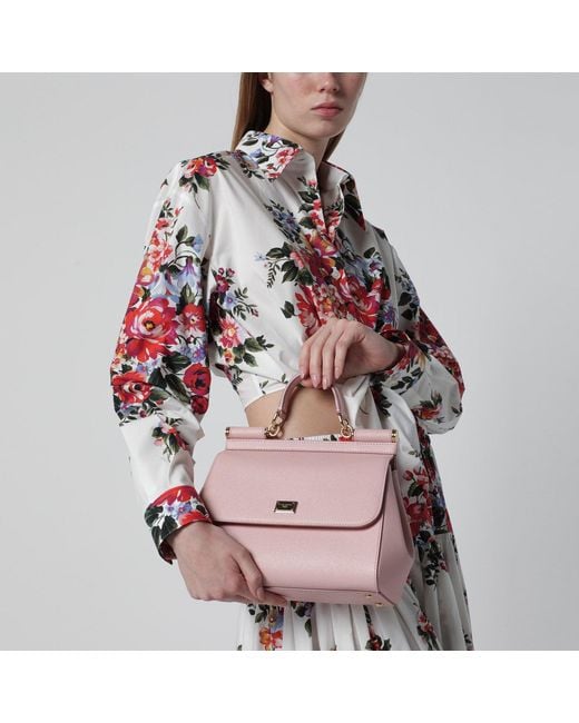 Dolce & Gabbana Pink Large Sicily Top-Handle Bag